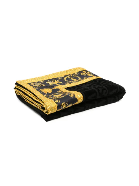 Versace I ♡ Baroque beach towel Black ZTO191401ZCOSP052