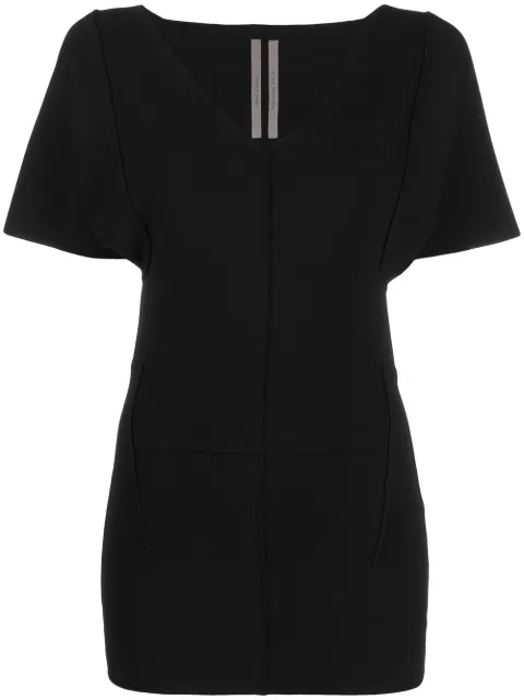 Rick Owens longline V-neck top Black RP20F2671KST