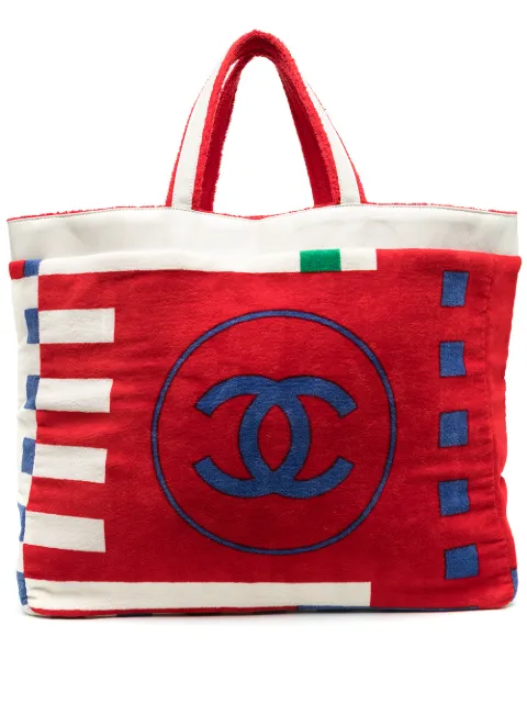 CHANEL Pre-Owned CC terry-cloth tote bag White DPVC1120CHATOTE1