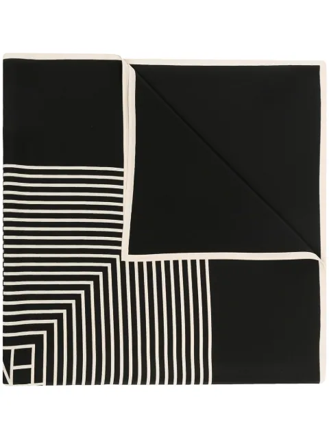 TOTEME centered monogram silk scarf Black 211853801902