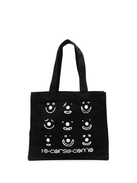 10 CORSO COMO graphic print mini tote bag Black CCSHMINISMILE002