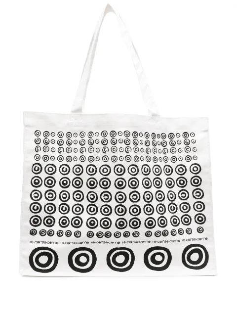 10 CORSO COMO abstract spiral print tote bag White CCSH42003