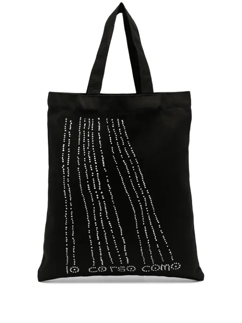 10 CORSO COMO logo print cotton tote Black CCSHMW002