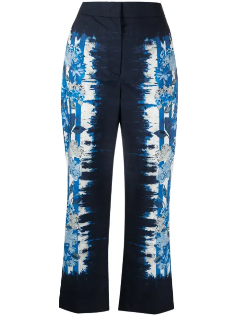Alberta Ferretti geometric-print wide-leg trousers Blue A032716431288