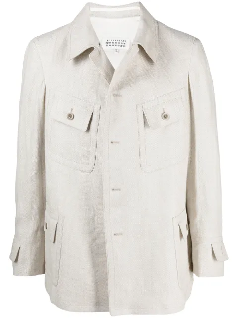 Maison Margiela single-breasted shirt jacket Neutrals S50AM0498S53702