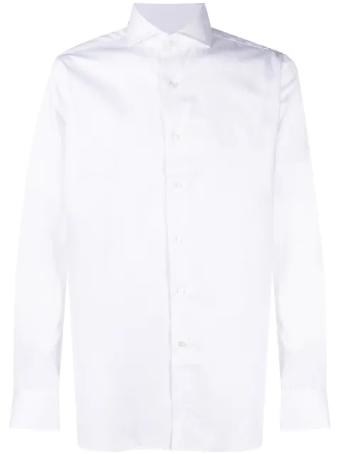 Xacus spread-collar cotton shirt White 520ML11209
