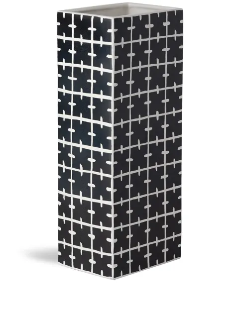 Nuove Forme geometric print rectangular vase Black ABA11