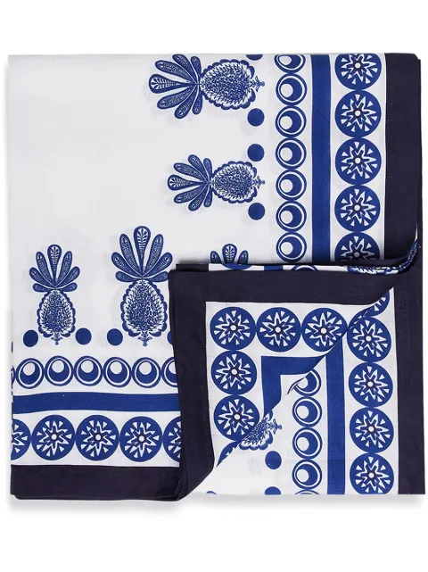 La DoubleJ geometric print tablecloth White TBC0003LIN001PNP0016