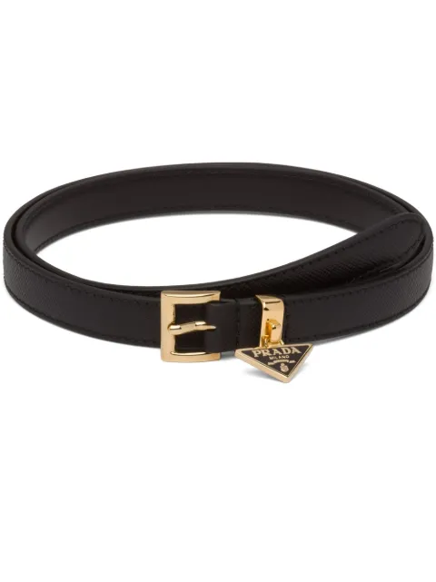 Prada triangle-logo leather belt Black 1CC499053