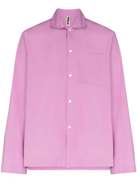 TEKLA organic cotton pajama shirt Purple SWTPP