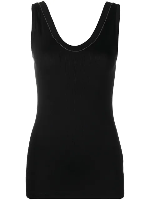 Brunello Cucinelli scoop neck sleeveless top Black M0TC8BJ312C101