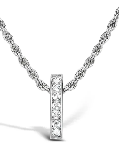 Pragnell 18kt white gold Rock chic diamond bar pendant necklace Silver F0515