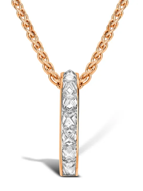Pragnell 18kt rose gold diamond bar RockChic pendant Pink F0520