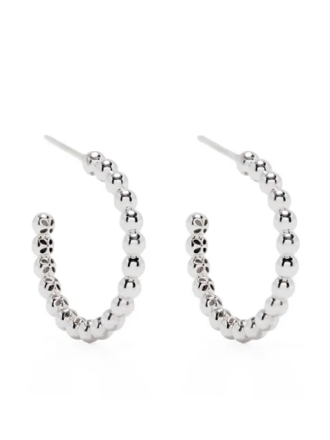 Pragnell 18kt white gold Bohemia plain large hoop earrings Silver CR1438