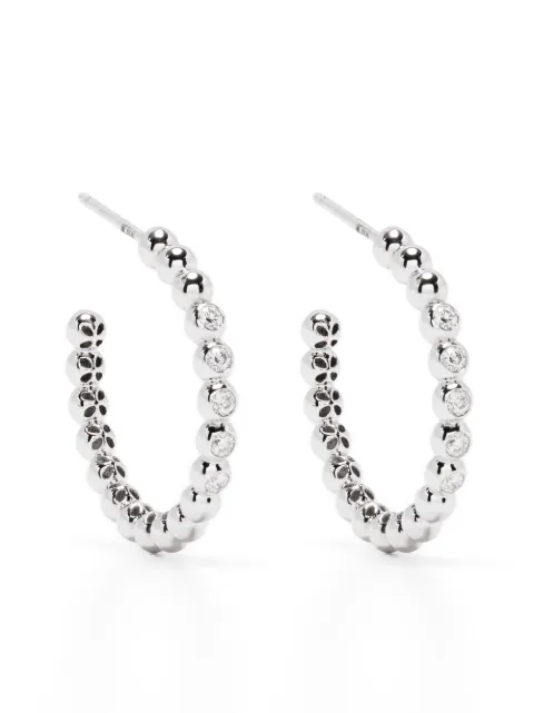 Pragnell 18kt white gold Bohemia diamond large hoop earrings Silver CR1442