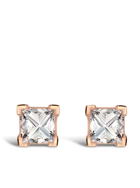 Pragnell 18kt rose gold RockChic diamond solitaire earrings Pink F0539