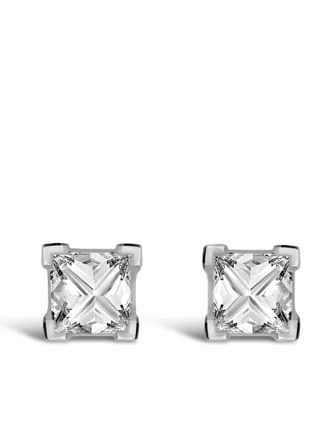 Pragnell 18kt white gold RockChic diamond solitaire earrings Silver F0538