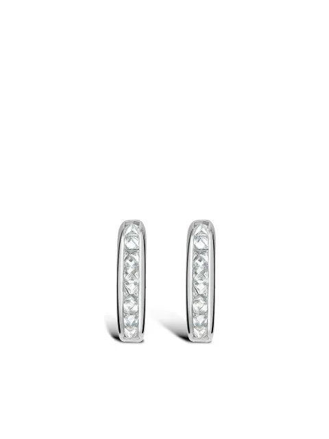 Pragnell 18kt white gold RockChic diamond hoop earrings Silver F0524