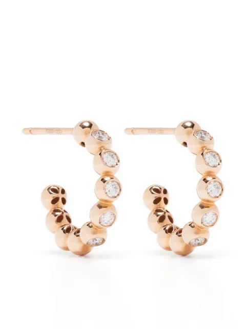 Pragnell 18kt rose gold Bohemia diamond hoop earrings Pink CR1433
