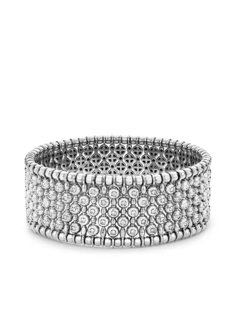Pragnell 18kt white gold Bohemia diamond wide bangle Silver CR9051