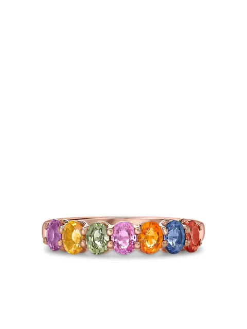 Pragnell 18kt rose gold sapphire Rainbow ring Pink F0219