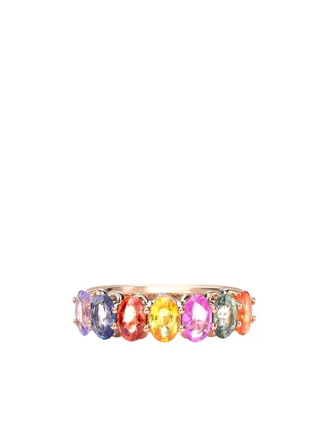 Pragnell 18kt rose gold sapphire Rainbow Fancy cocktail ring Gold F0220