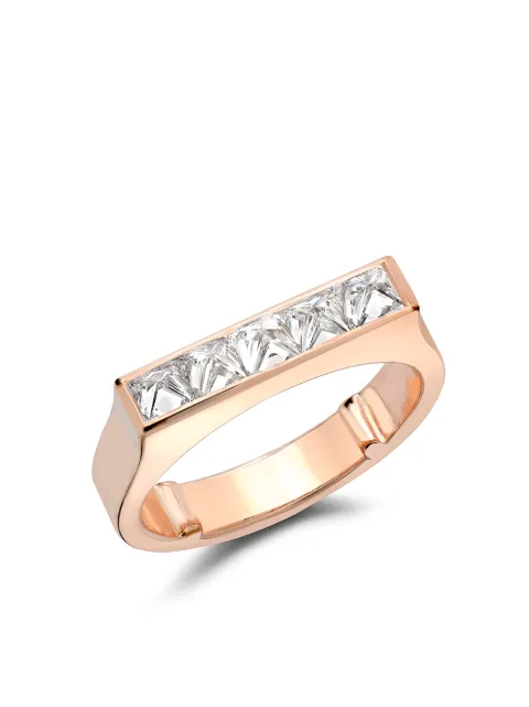 Pragnell 18kt rose gold RockChic flat-topped diamond ring Pink F0503