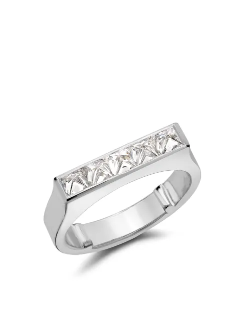 Pragnell 18kt white gold RockChic flat-topped diamond ring Silver F0504