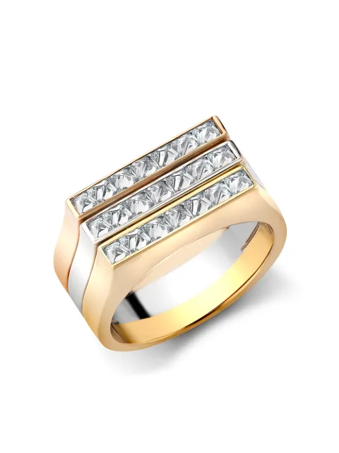 Pragnell 18kt gold diamond three row RockChic ring Gold F0613