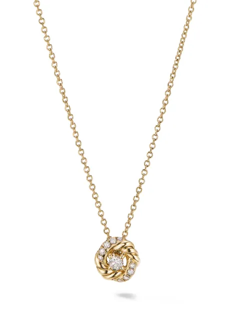 David Yurman 18kt yellow gold Petite Infinity diamond necklace Gold N16512D88ADI