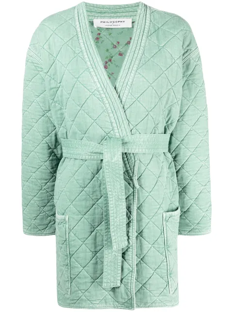 Philosophy Di Lorenzo Serafini reversible quilted kimono-style jacket Green A06107132