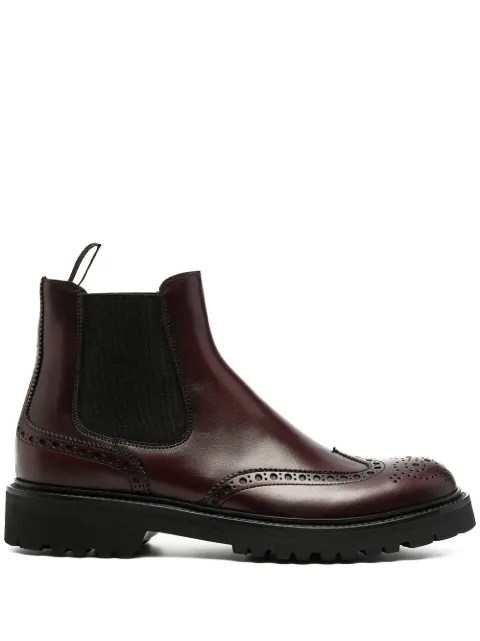 Scarosso brogue-detail Chelsea boots Red POPPYCHELBURCALF