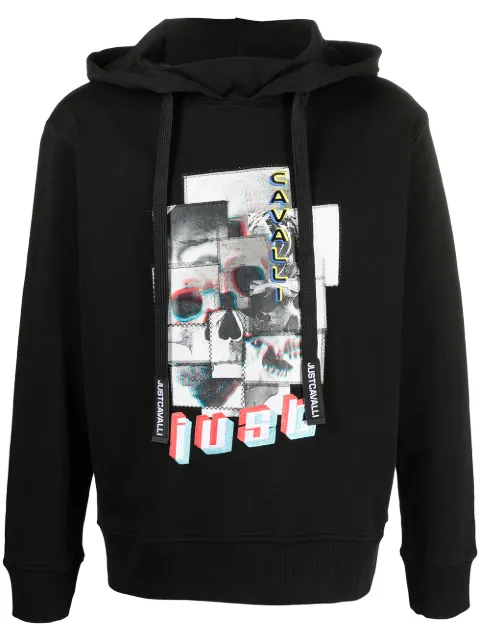Just Cavalli logo planet print sweatshirt Black S01GU0130N25189