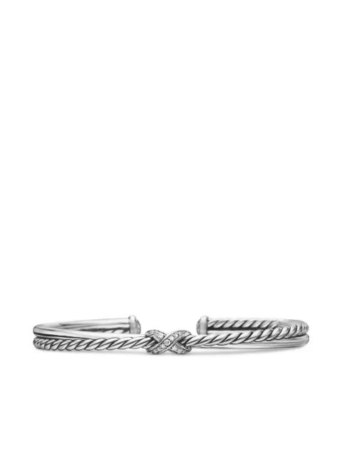 David Yurman sterling silver Petite X Center Station diamond bracelet (5.2mm) Silver B16890DSSADI