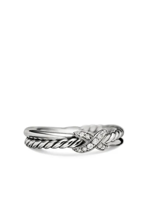 David Yurman sterling silver Petite X diamond ring (4mm) Silver R16895DSSADI