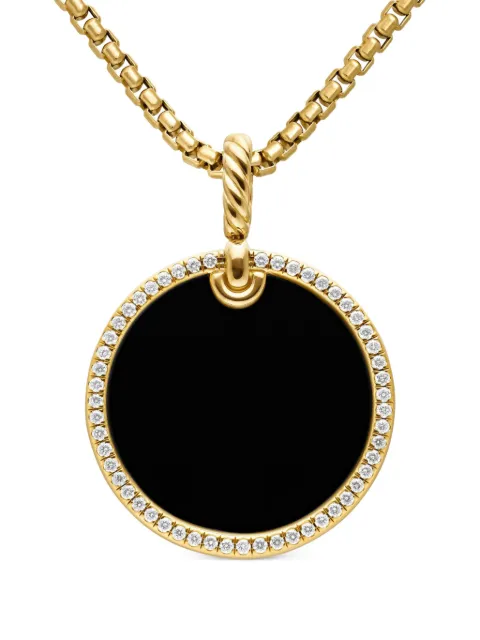 David Yurman 18kt yellow gold DY Elements Disc diamond pendant (24mm) Gold D16996D88DBODI