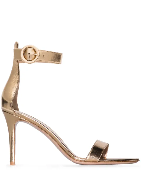Gianvito Rossi Portofino 85mm leather sandals Gold G6095385RICNPS