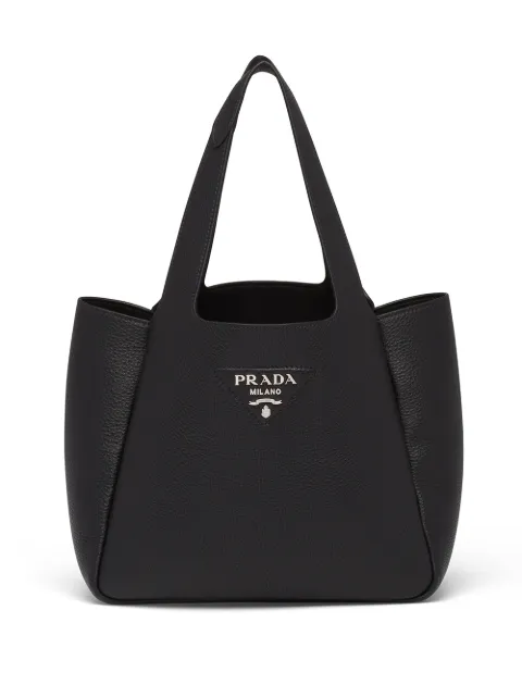 Prada logo-plaque tote bag Black 1BG335VOOM2DKV