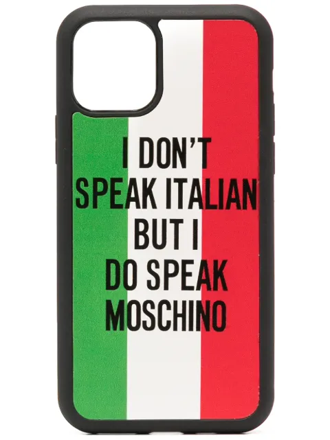 Moschino Italian flag print iPhone 11 Pro case Black A79508301
