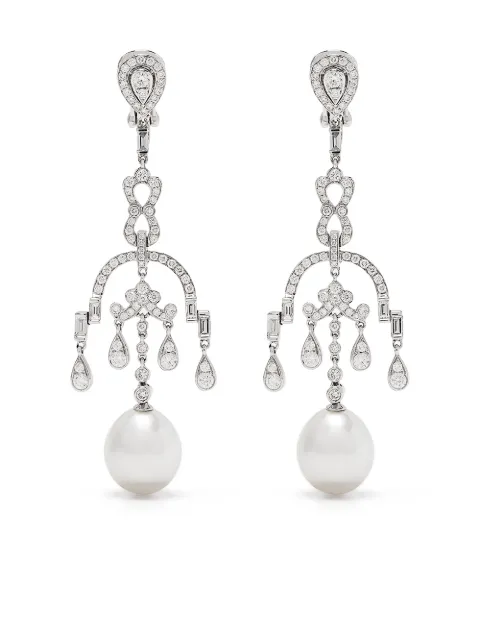 Yoko London x Ramadan 18kt white gold Mayfair South Sea pearl and diamond drop earrings Silver QYE1768701