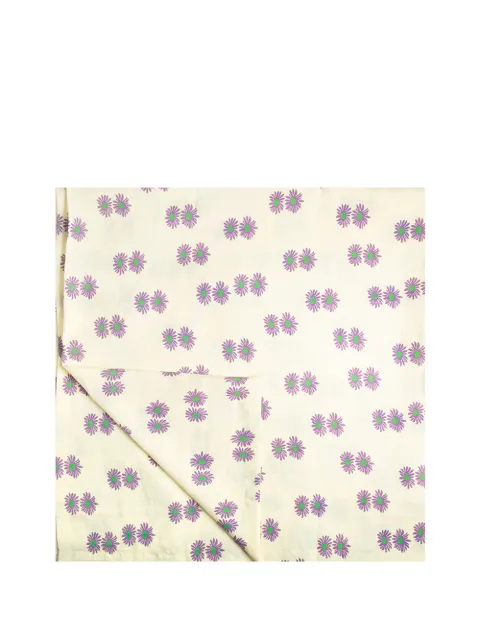 La DoubleJ Margherita-print linen tablecloth White TBC0001LIN001MRG0004