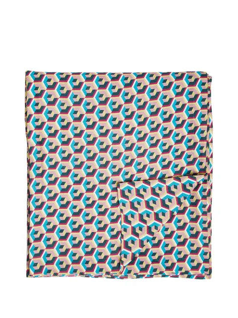 La DoubleJ geometric-print linen tablecloth Pink TBC0001LIN001CUB0003