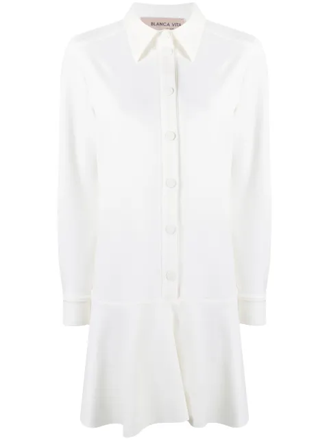 Blanca Vita dropped-waist shirt dress White ANASTASIA30U