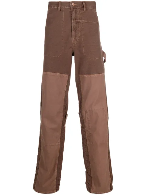 Diesel D-Franky patchwork straight-leg jeans Brown A018760DDAW