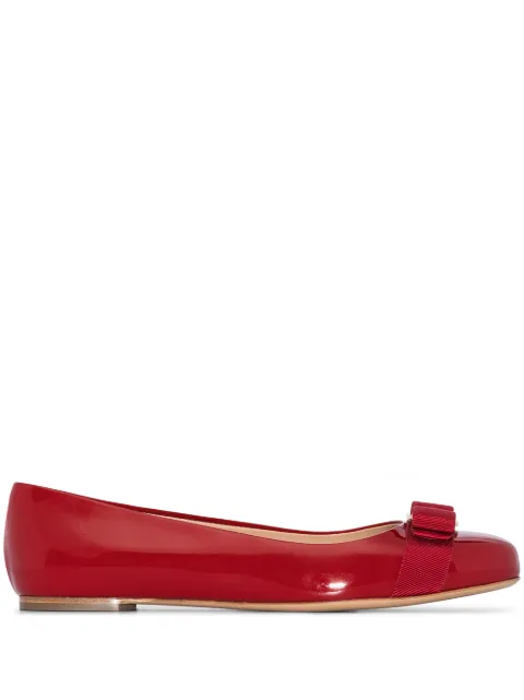 Ferragamo Vara bow ballerina shoes Red 592125