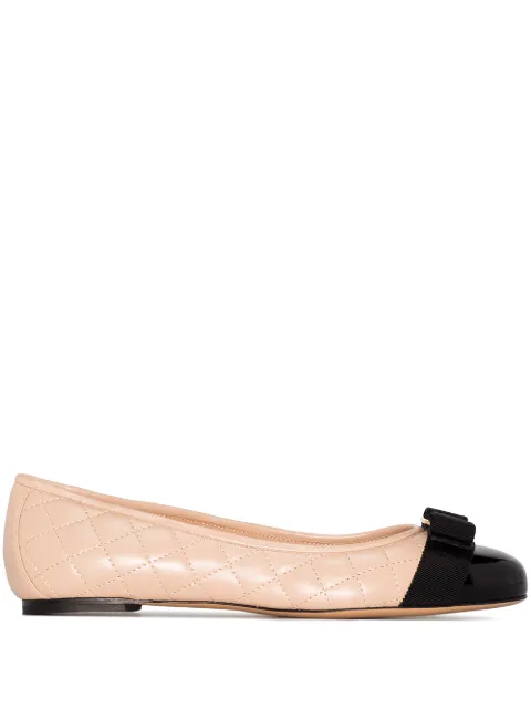 Ferragamo quilted Varina ballet flat shoes Neutrals 702228