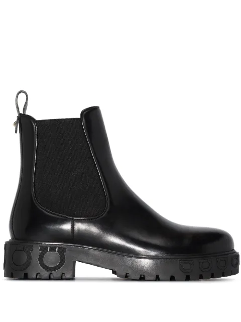 Ferragamo Gancini logo-detail Chelsea boots Black 741326