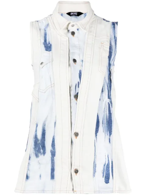 Diesel sleeveless bleached denim jacket White A04514009UX