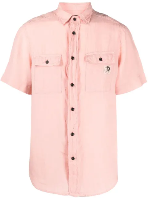Diesel plain flap-pocket shirt Pink A023040EAVG