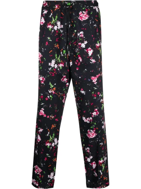 Diesel floral-print trousers Black A022840SCAR